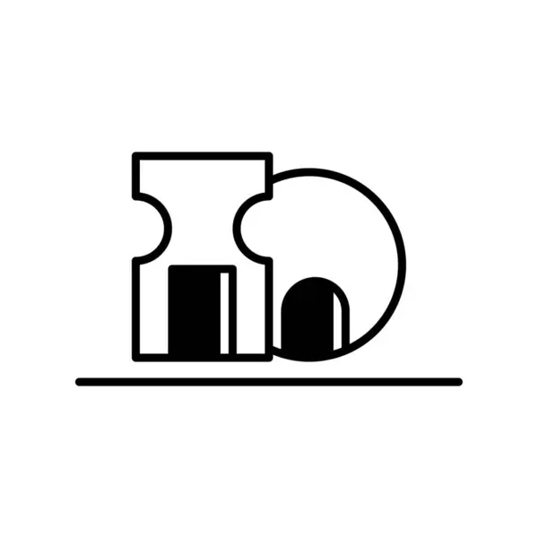 Keskinleştirici simgesi veya logo illüstrasyon ana hatları siyah biçimi