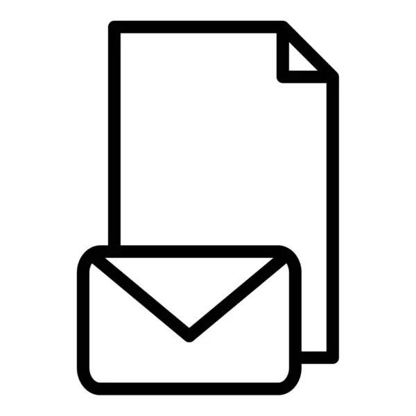 Zarf simgesi veya logo illüstrasyon ana hatları siyah biçimi