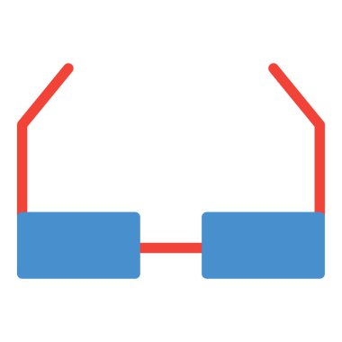 Güneş gözlüğü simgesi veya logo resimleme düz renk