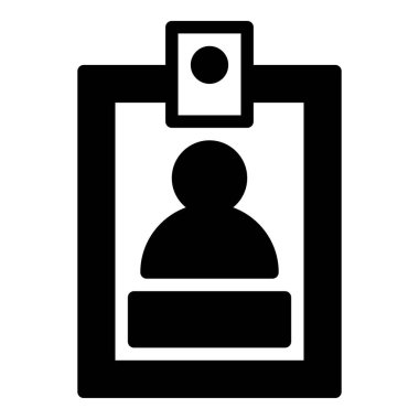 Kimlik kartı simgesi veya logo illüstrasyon çizgisi siyah biçimi