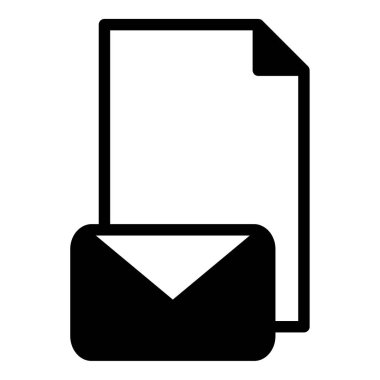 Zarf simgesi veya logo illüstrasyon ana hatları siyah biçimi