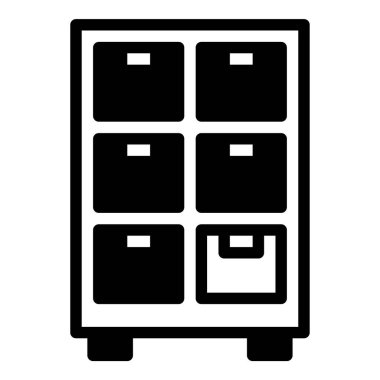 Kabine simgesi veya logo illüstrasyonu siyah biçimi özetliyor