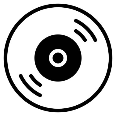 Cd simgesi ya da logo illüstrasyon ana hatları siyah biçimi