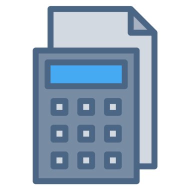 Hesap makinesi simgesi veya logo illüstrasyonu doldurulmuş renk biçimi