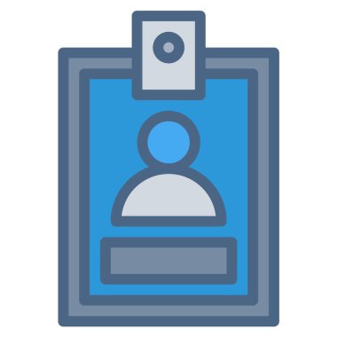 Kimlik kartı simgesi veya logo illüstrasyonu doldurulmuş renk biçimi