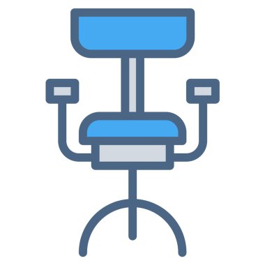 Sandalye simgesi veya logo illüstrasyonu dolu renk biçimi