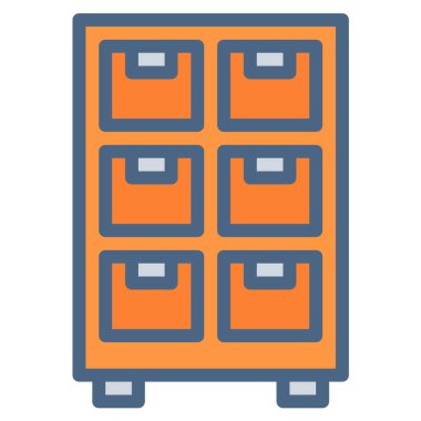 Kabine simgesi veya logo illüstrasyonu renk biçimi