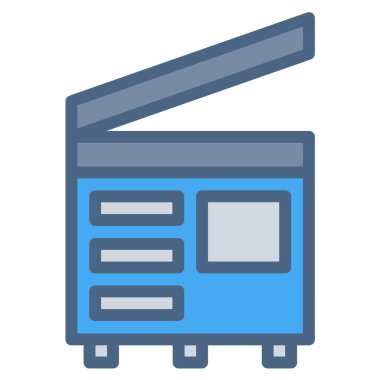 Fotokopi simgesi ya da logo illüstrasyonu renk biçimi