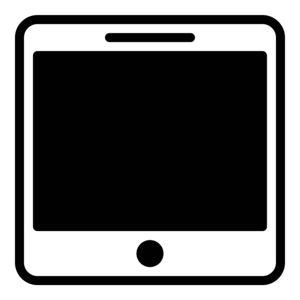 Tablet simgesi ya da logo illüstrasyon ana hatları siyah