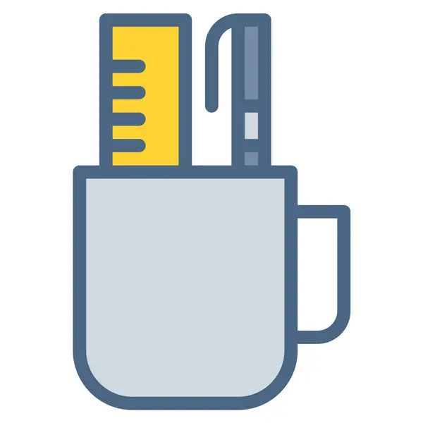 Kalem cetvel simgesi ya da logo illüstrasyonu renk biçimi