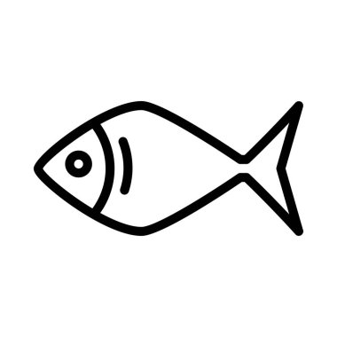 balık simgesi ya da logo illüstrasyon ana hatları siyah stil