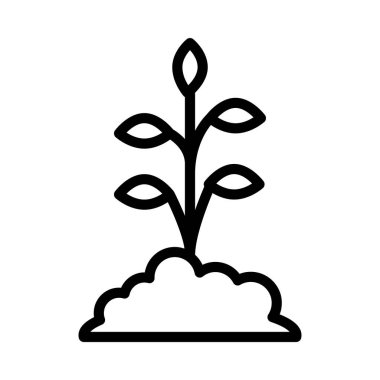 bitki simgesi ya da logo illüstrasyon ana hatları siyah