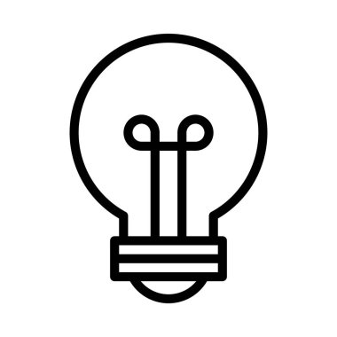 ampul simgesi ya da logo illüstrasyon ana hatları siyah