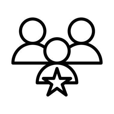 Lider simgesi veya logo illüstrasyon ana hatları siyah stil