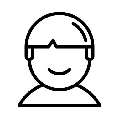 Erkek simgesi ya da logo illüstrasyon ana hatları siyah stil