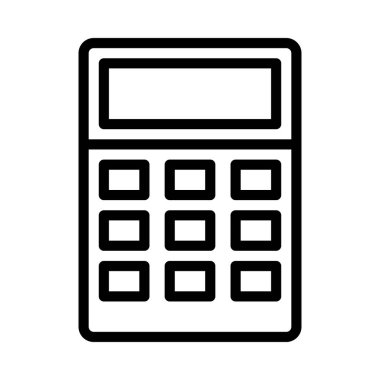 hesap makinesi simgesi veya logo illüstrasyon ana hatları siyah biçimi