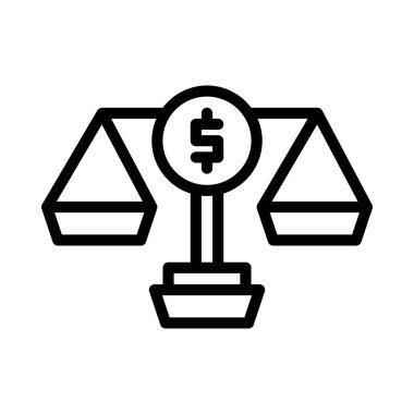 Denge simgesi ya da logo illüstrasyon ana hatları siyah stil