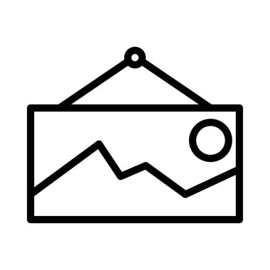 Resim simgesi veya logo illüstrasyon ana hatları siyah biçimdir