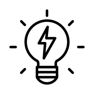 Elektrik simgesi ya da logo illüstrasyonu siyah biçimi özetliyor