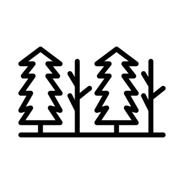 Park simgesi ya da logo illüstrasyon çizimi siyah stil