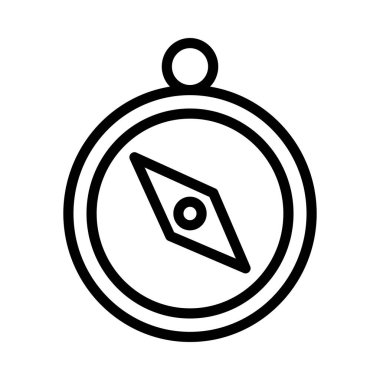 Pusula simgesi veya logo illüstrasyon ana hatları siyah biçimi