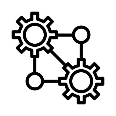 Makine simgesi veya logo illüstrasyon ana hatları siyah biçimi