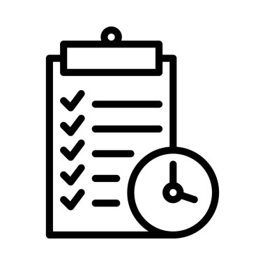 Siyah renk varyasyonları ile renklendirilmiş satır biçimi planlama simgesi