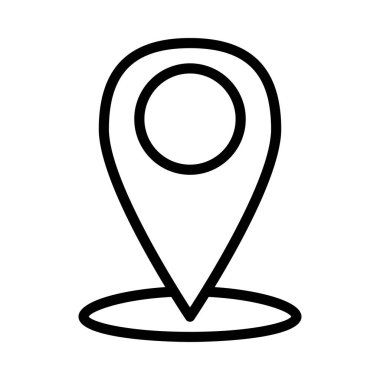 çizgi biçimi pin simgesi siyah renk varyasyonlarıyla renklendirilmiş