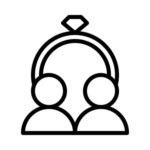 yüzük elmas simgesi veya logo illüstrasyon ana hatları siyah stil