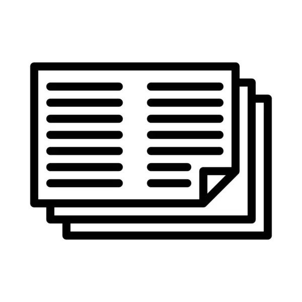 Belgeler simgesi veya logo illüstrasyon ana hatları siyah biçimi