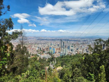 Monserrate Dağı 'ndan Bogota Kolombiya panoramik manzarası 