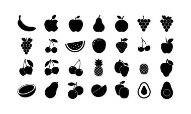 Meyve ve sebze silueti koleksiyonu