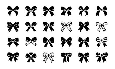 Basit el çizimi siyah kurdele yay koleksiyonu. Dekorasyon için bovling topu, büyük papyon takımı. Büyük Retro el yapımı kurdele çizimi seti. Çeşitli setler