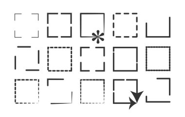  Modern minimalist estetik çizgi elementleri, yıldızlı moda çerçeveler, geometrik şekiller. Sosyal medya veya poster tasarımı için parıltılı kemer çerçeve, basit dekoratif boho tarzı sınır vektörü