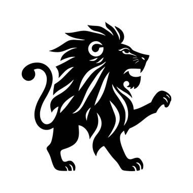 İyon Silueti illüstrasyon Vektör tasarımı beyaz Arkaplan, Aslan Silueti vektörü 10 .