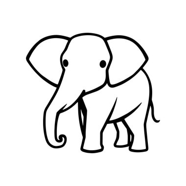 Fil Silueti vektör çizimi beyaz arkaplanda izole edildi - Fil Silueti, Cricut ve Siluet Kesme Dosyaları, beyaz arkaplanda izole edildi,