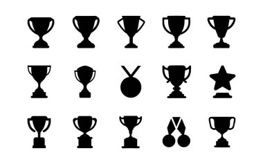 Kupa ikonu. Kupa, galibiyet kupası, zafer kupası ikonu. Web ve mobil için ödül sembolü işareti.