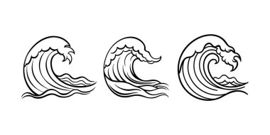 Dalgalanan Su: Dalgaların bir koleksiyonu, dinamik formlarını ve güçlü hareketlerini monokromatik tarzda yakalamak, tasarım projeleri veya sanatsal ilham için mükemmel.