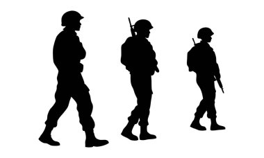  Harekatta Silahlı Askerlerin Siluetleri, Silahlı Askerlerin Silueti Askeri Güvenlik ve Savunma Birliklerinin Silueti