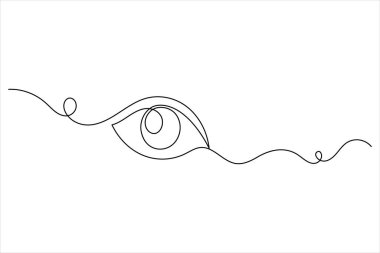 İnsan gözü bir çizgi çizimi ve izole edilmiş vektör çizim simgesi