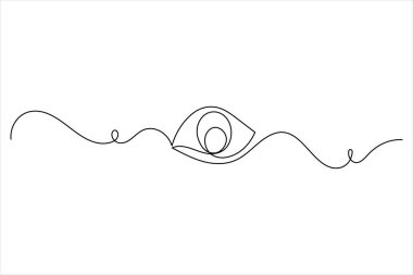 İnsan gözü bir çizgi çizimi ve izole edilmiş vektör çizim simgesi