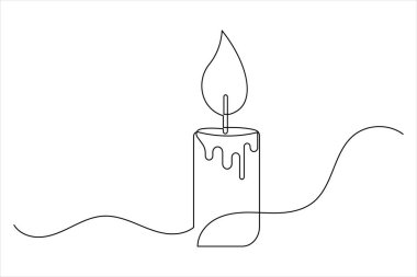 Mum simgesi sürekli tek çizgi çizimi ve minimalist biçim taslağı tasarımı