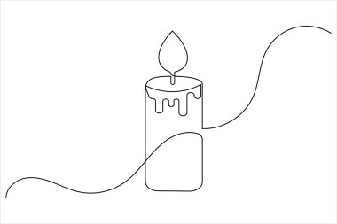 Mum simgesi sürekli tek çizgi çizimi ve minimalist biçim taslağı tasarımı