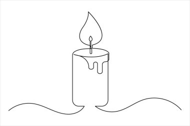 Mum simgesi sürekli tek çizgi çizimi ve minimalist biçim taslağı tasarımı