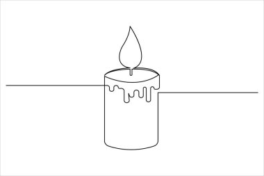 Mum simgesi sürekli tek çizgi çizimi ve minimalist biçim taslağı tasarımı