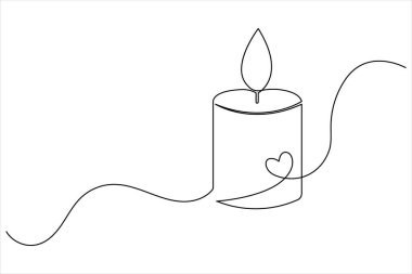 Mum simgesi sürekli tek çizgi çizimi ve minimalist biçim taslağı tasarımı