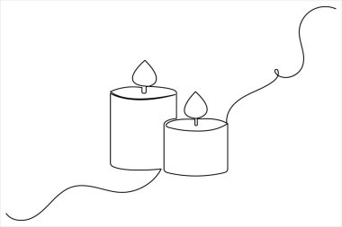 Mum simgesi sürekli tek çizgi çizimi ve minimalist biçim taslağı tasarımı