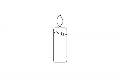 Mum simgesi sürekli tek çizgi çizimi ve minimalist biçim taslağı tasarımı