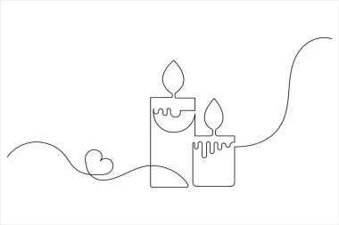 Mum simgesi sürekli tek çizgi çizimi ve minimalist biçim taslağı tasarımı