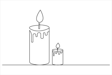 Mum simgesi sürekli tek çizgi çizimi ve minimalist biçim taslağı tasarımı